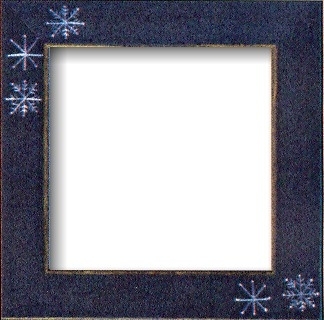 Matte Blue With Snowflakes Frame